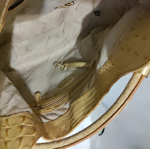 BRAHMIN Carmela Melbourne Hobo Shoulder Bag Croc-Embossed Leather Honey Caramel - Picture 13 of 13